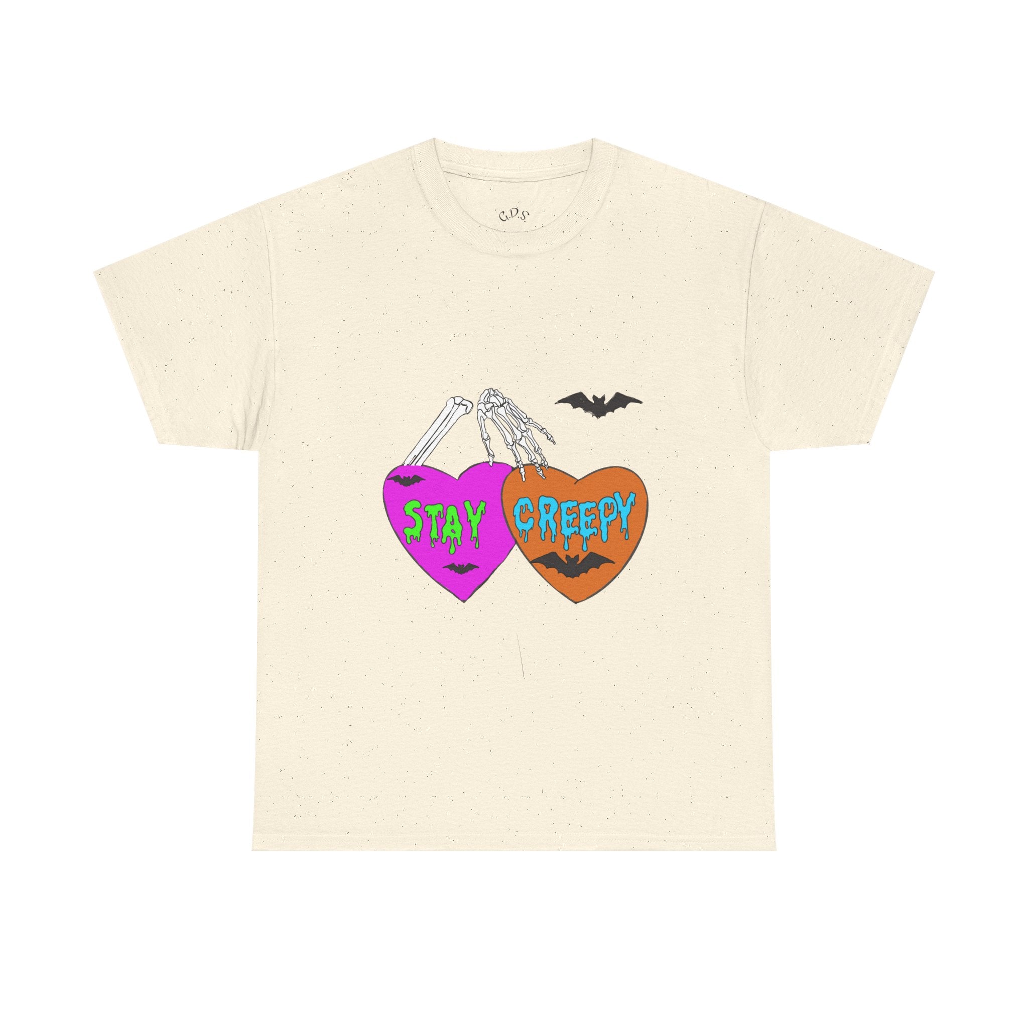 Stay Creepy Halloween Tee — Heart Skeleton Graphic T-Shirt