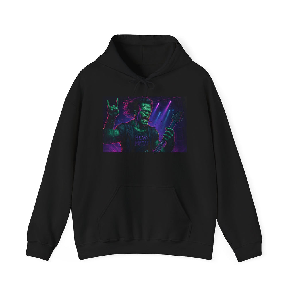 Neon Frankenstein DJ Hoodie — Retro Cyberpunk Monster Party Sweatshirt