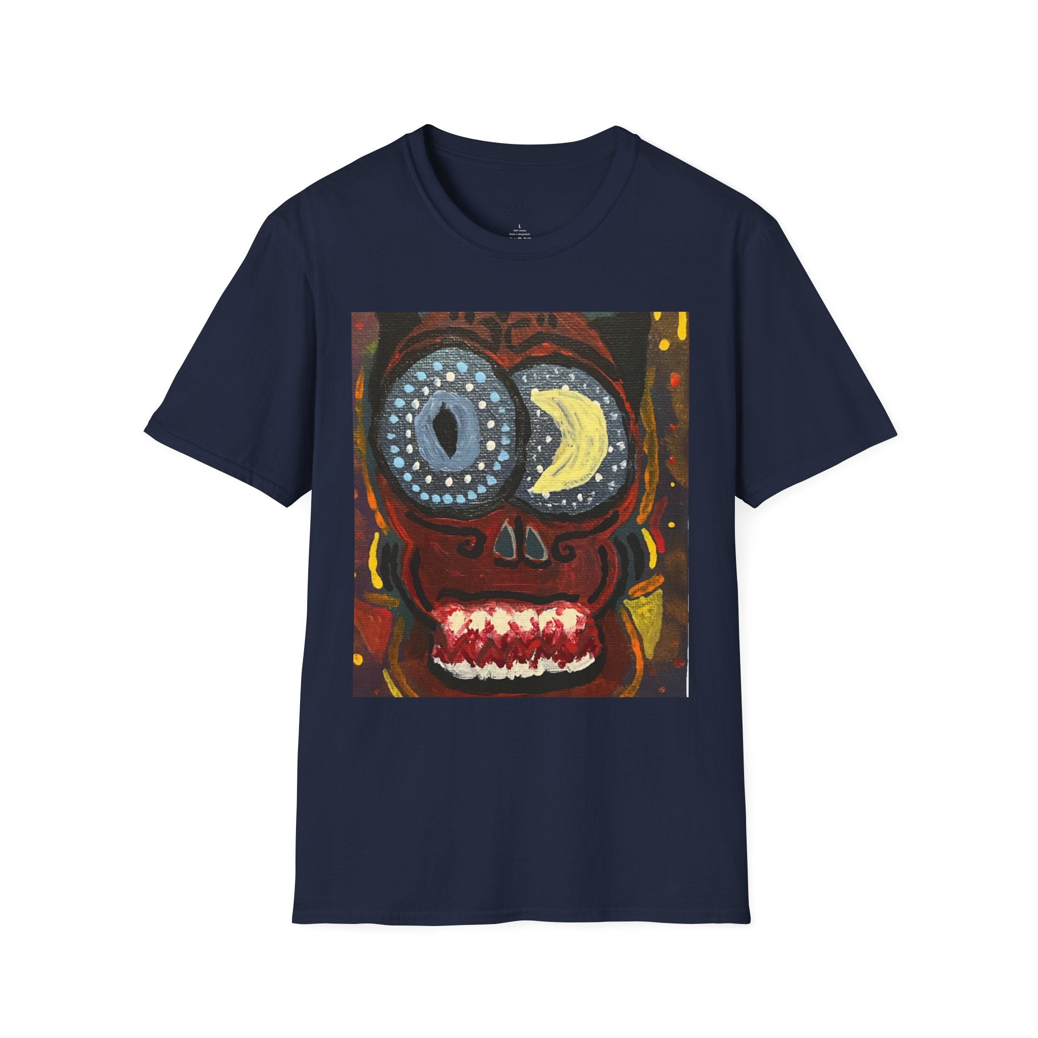 Skull Moon Eyes T-Shirt — Surreal Tribal Art Tee