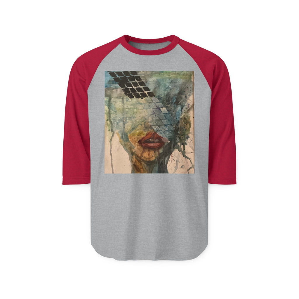 Artistic Raglan Shirt — Abstract Face Watercolor Print