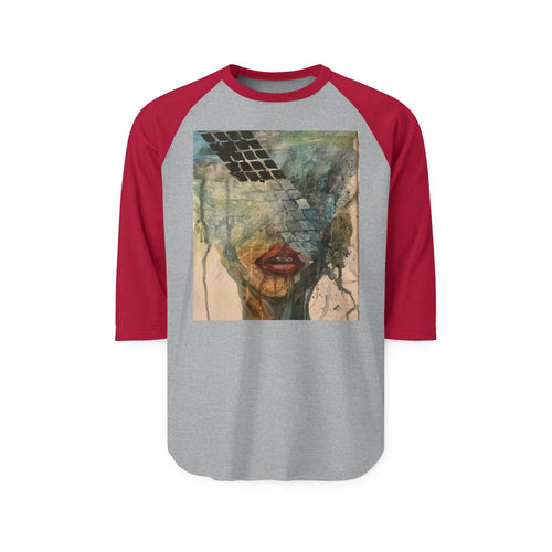 Artistic Raglan Shirt — Abstract Face Watercolor Print