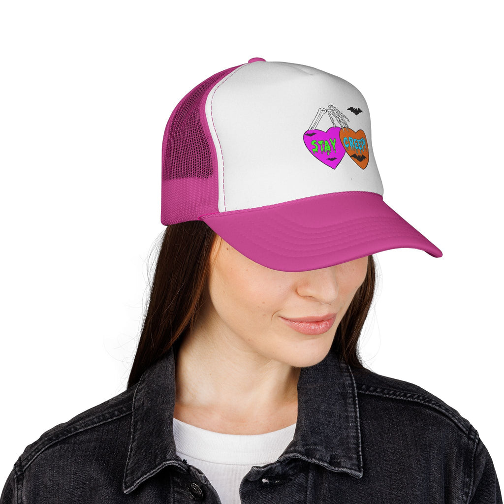 Copy of Pink Skull Dagger Trucker Cap — Retro Edgy Mesh Hat for Streetwear & Gifts