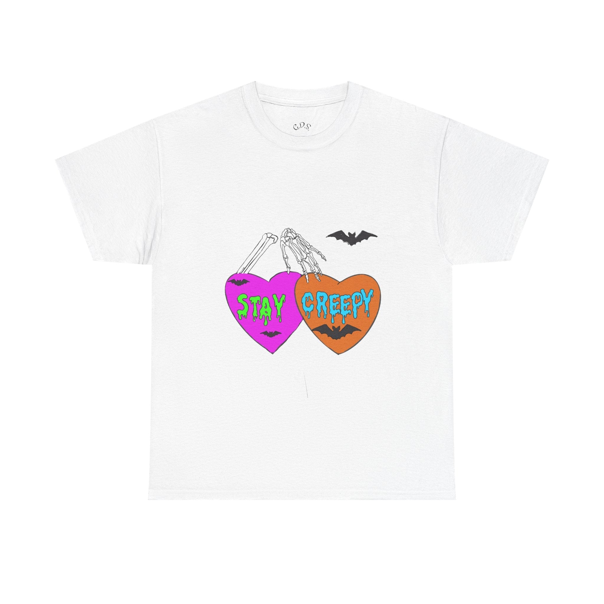 Stay Creepy Halloween Tee — Heart Skeleton Graphic T-Shirt