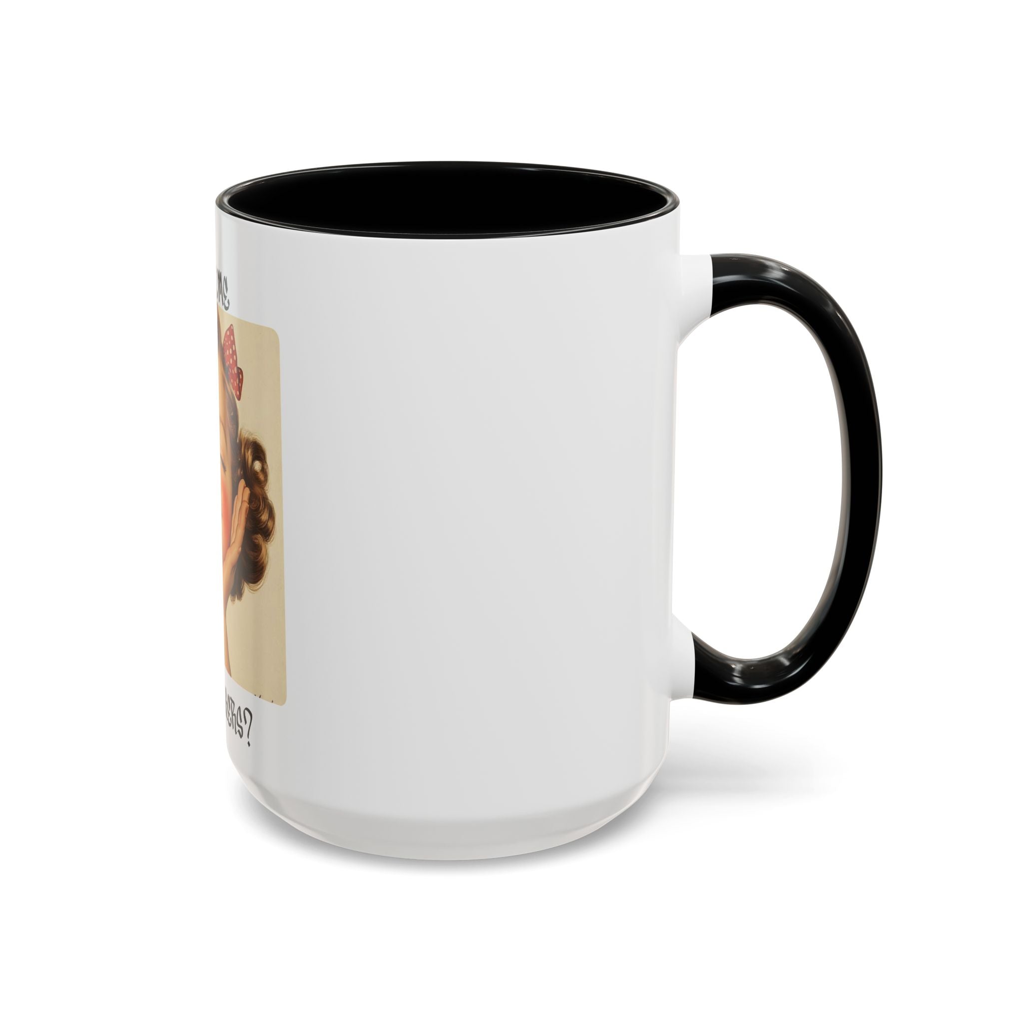 Vintage Pinup Coffee Mug – “Ya Feel Me Motherf***er?” Accent Ceramic Mug
