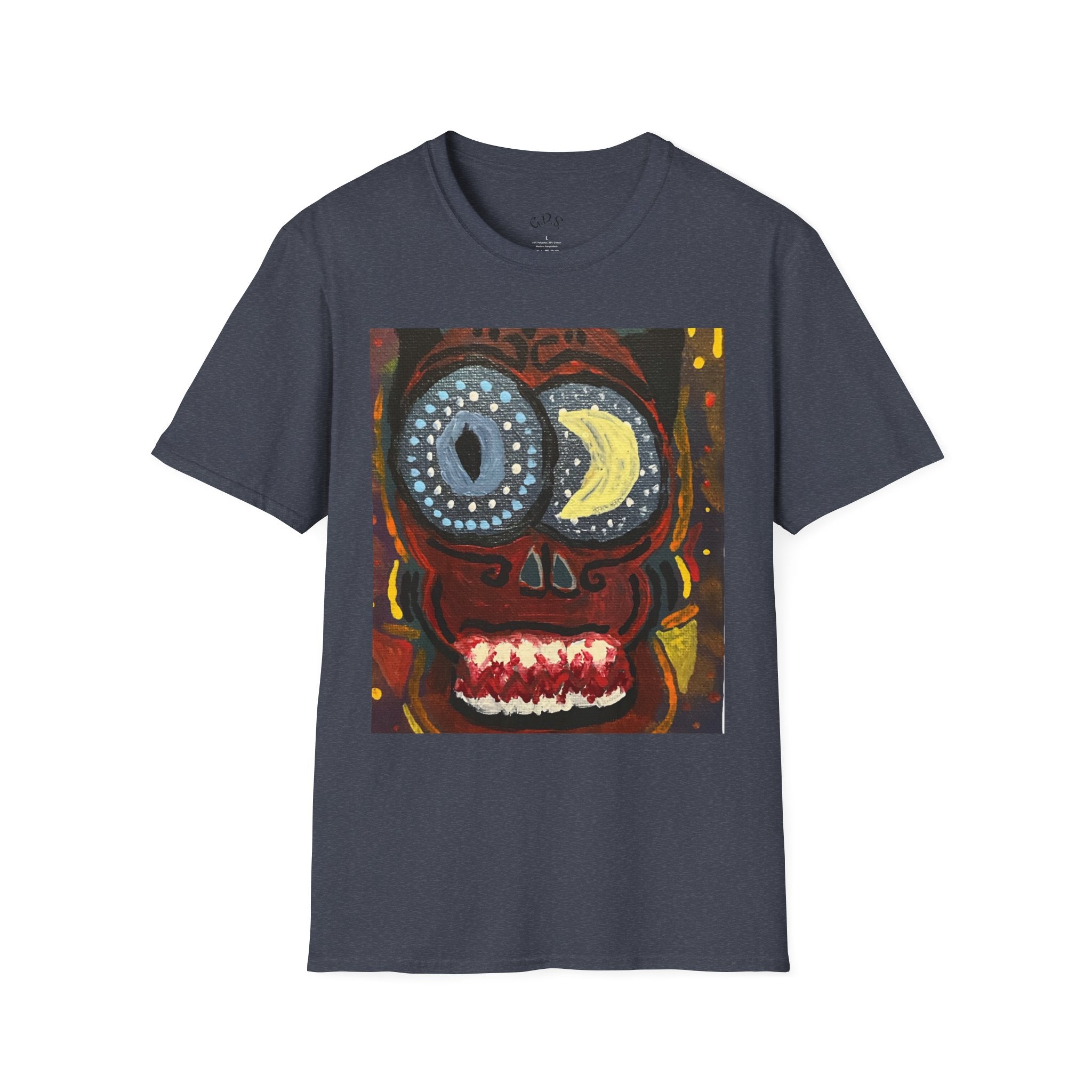 Skull Moon Eyes T-Shirt — Surreal Tribal Art Tee