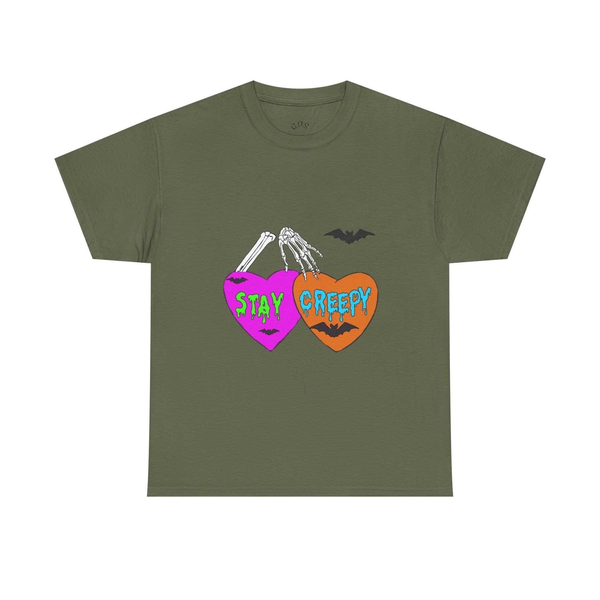Stay Creepy Halloween Tee — Heart Skeleton Graphic T-Shirt