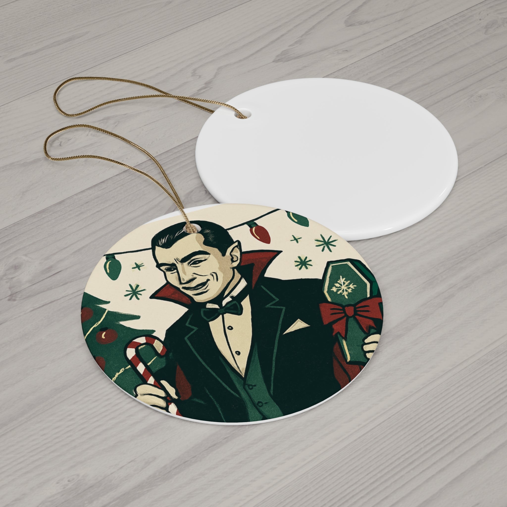 Vampire Vintage Christmas Ceramic Ornament