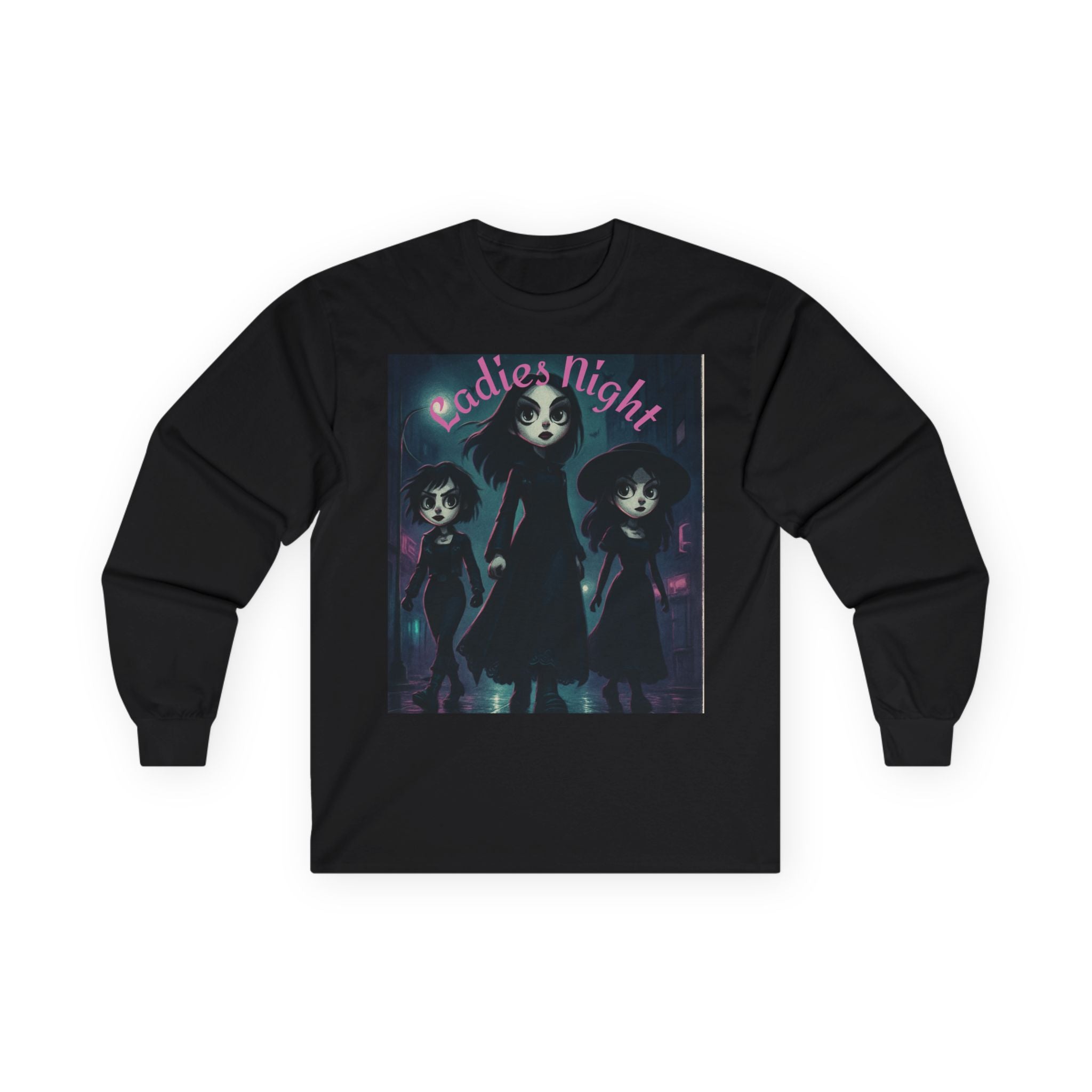Ladies’ Night Gothic Long Sleeve Tee — Dark Sisters Illustration