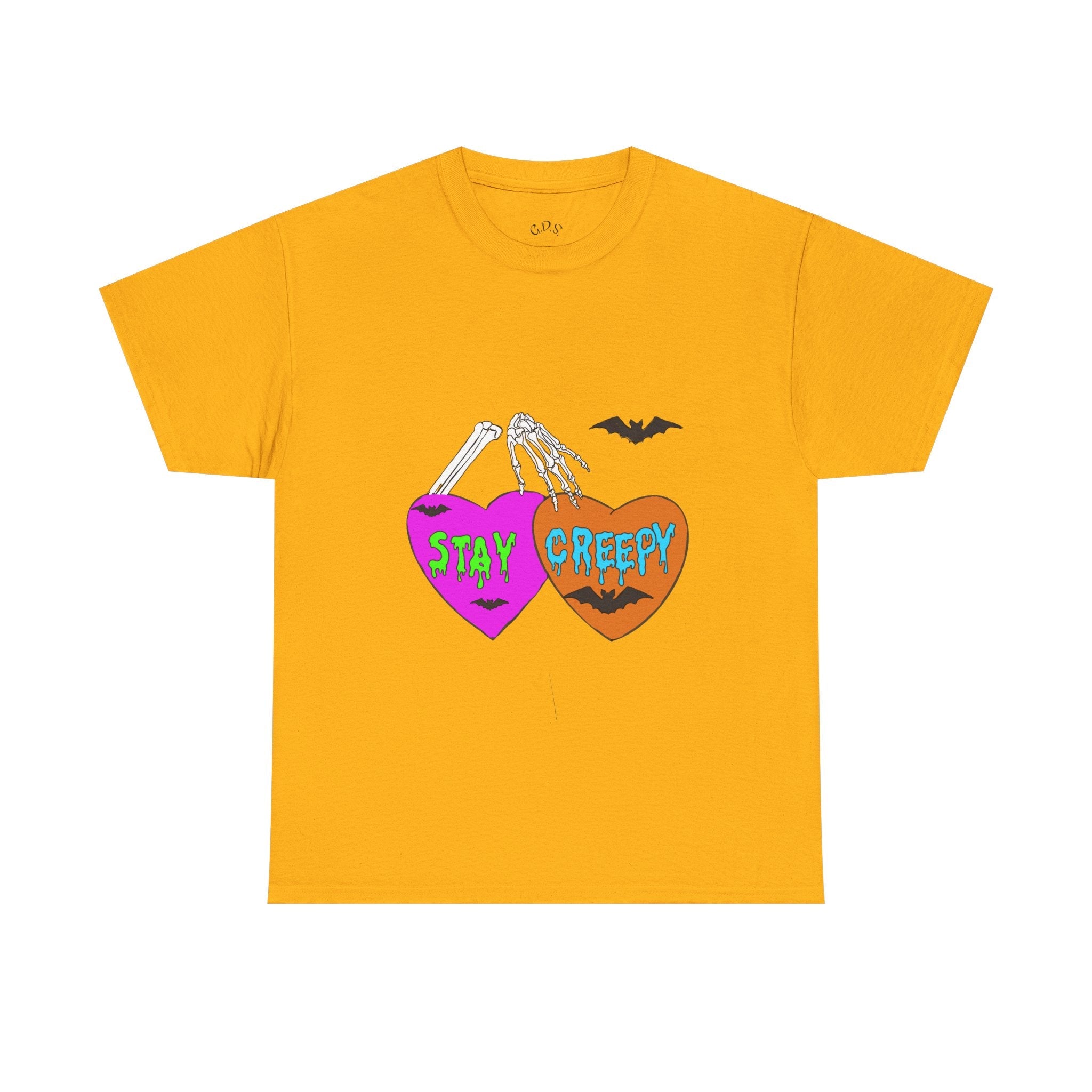 Stay Creepy Halloween Tee — Heart Skeleton Graphic T-Shirt
