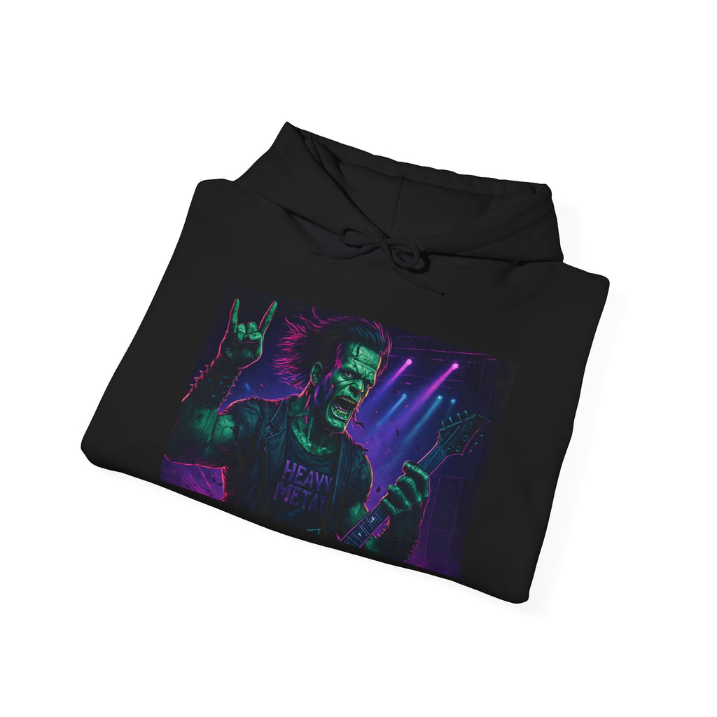 Neon Frankenstein DJ Hoodie — Retro Cyberpunk Monster Party Sweatshirt