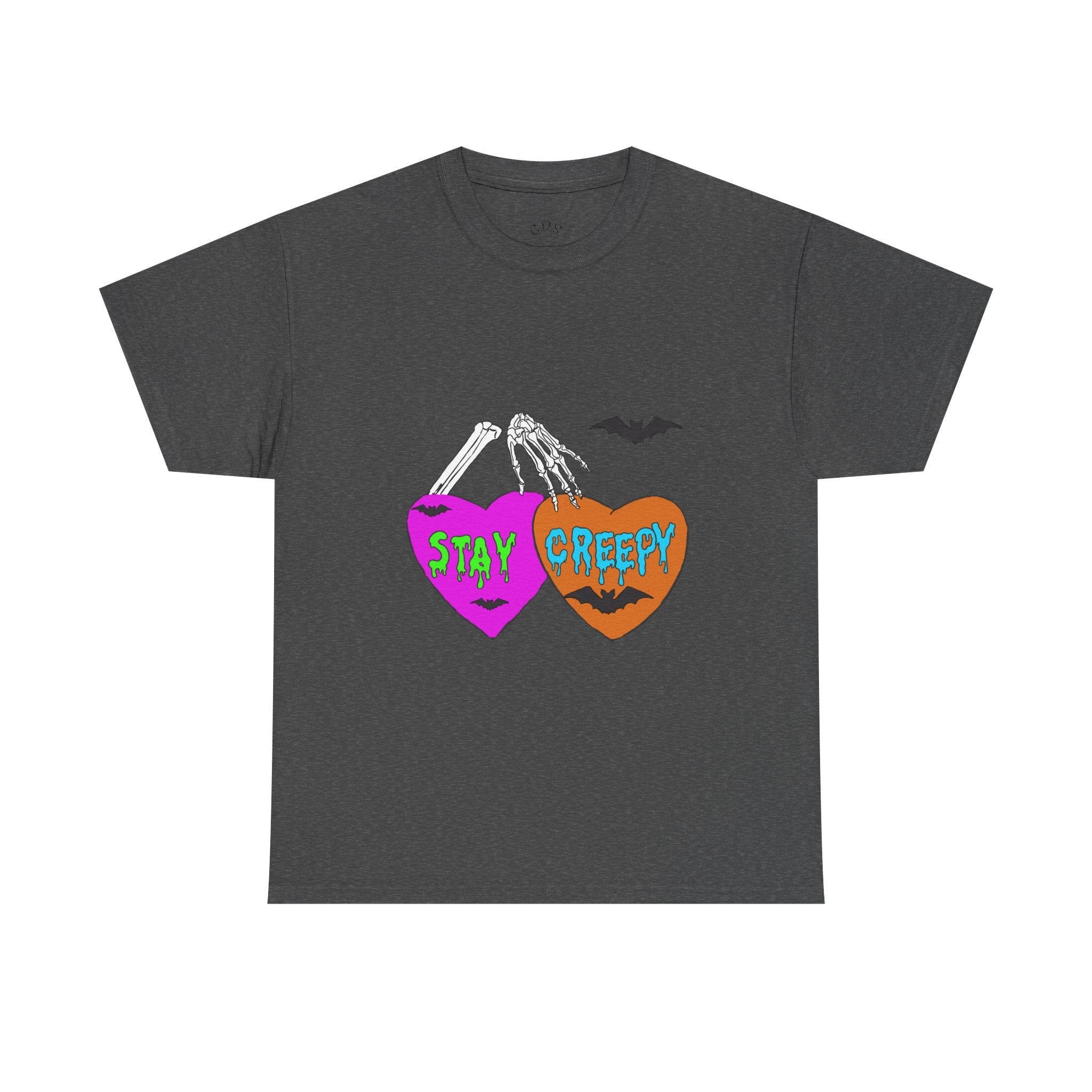 Stay Creepy Halloween Tee — Heart Skeleton Graphic T-Shirt