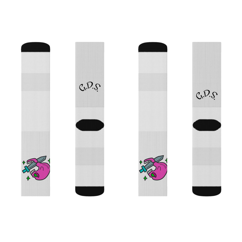 Celestial Bunny Sublimation Socks – Cute Pastel Rabbit Crew Socks