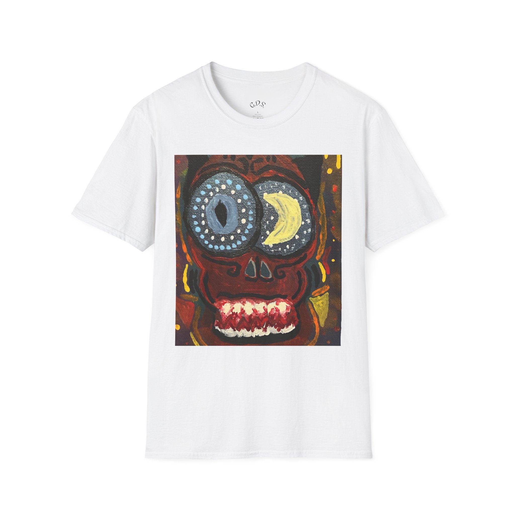 Skull Moon Eyes T-Shirt — Surreal Tribal Art Tee