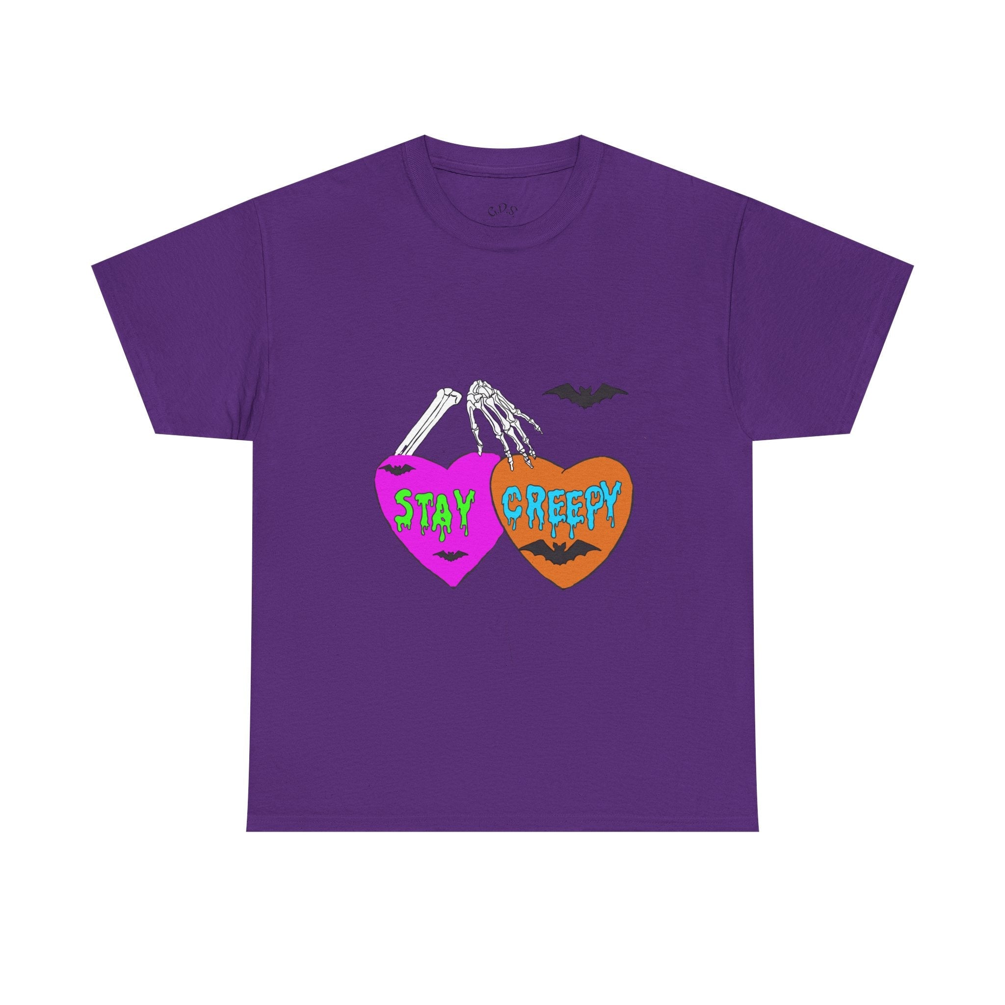 Stay Creepy Halloween Tee — Heart Skeleton Graphic T-Shirt